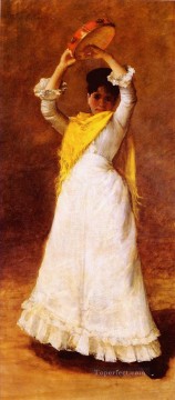 William Merritt Chase Painting - The Tamborine Girl William Merritt Chase